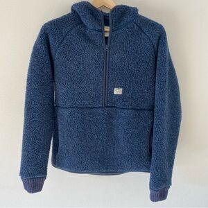 NWOT Snow Peak Wool Fleece Pullover Hoodie Jacket Size S blue💙